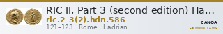 RIC II, Part 3 (second edition) Hadrian 586 — CANOA