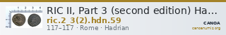 RIC II, Part 3 (second edition) Hadrian 59 — CANOA