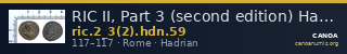 RIC II, Part 3 (second edition) Hadrian 59 — CANOA