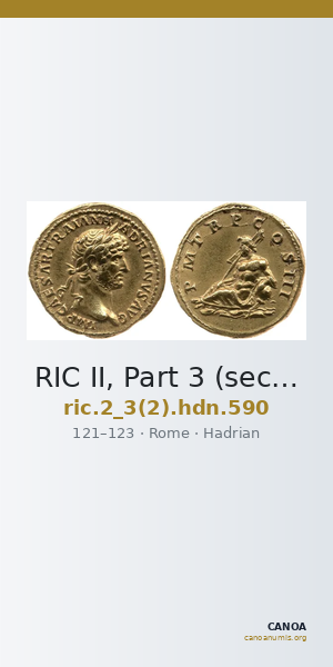 RIC II, Part 3 (second edition) Hadrian 590 — CANOA
