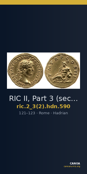 RIC II, Part 3 (second edition) Hadrian 590 — CANOA
