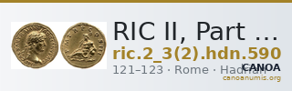 RIC II, Part 3 (second edition) Hadrian 590 — CANOA