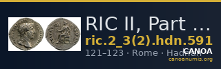 RIC II, Part 3 (second edition) Hadrian 591 — CANOA