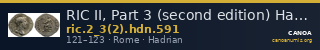 RIC II, Part 3 (second edition) Hadrian 591 — CANOA
