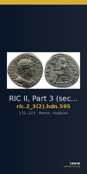 RIC II, Part 3 (second edition) Hadrian 595 — CANOA