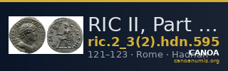 RIC II, Part 3 (second edition) Hadrian 595 — CANOA