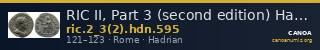 RIC II, Part 3 (second edition) Hadrian 595 — CANOA