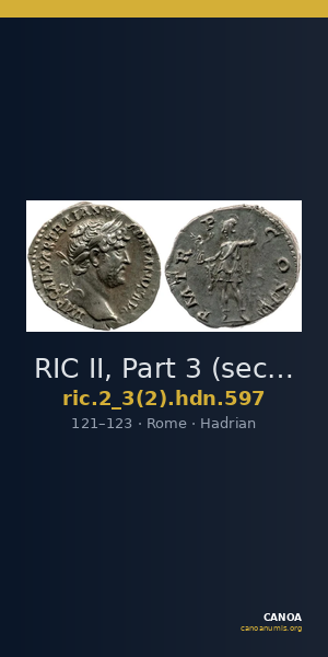RIC II, Part 3 (second edition) Hadrian 597 — CANOA