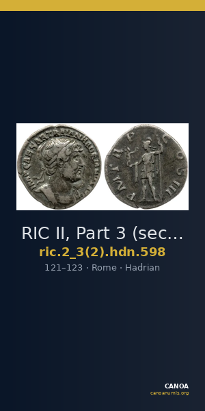 RIC II, Part 3 (second edition) Hadrian 598 — CANOA