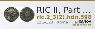 RIC II, Part 3 (second edition) Hadrian 598 — CANOA