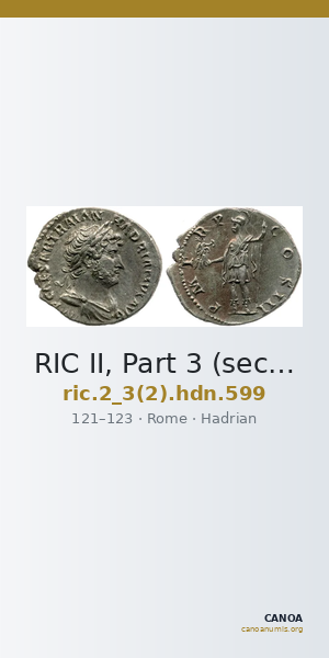 RIC II, Part 3 (second edition) Hadrian 599 — CANOA