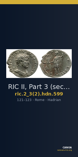 RIC II, Part 3 (second edition) Hadrian 599 — CANOA