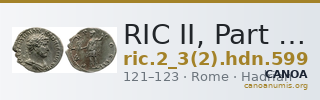 RIC II, Part 3 (second edition) Hadrian 599 — CANOA