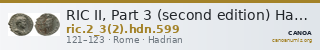 RIC II, Part 3 (second edition) Hadrian 599 — CANOA