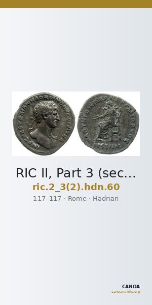 RIC II, Part 3 (second edition) Hadrian 60 — CANOA