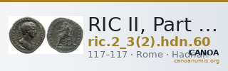 RIC II, Part 3 (second edition) Hadrian 60 — CANOA