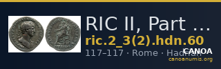 RIC II, Part 3 (second edition) Hadrian 60 — CANOA