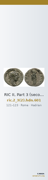 RIC II, Part 3 (second edition) Hadrian 601 — CANOA