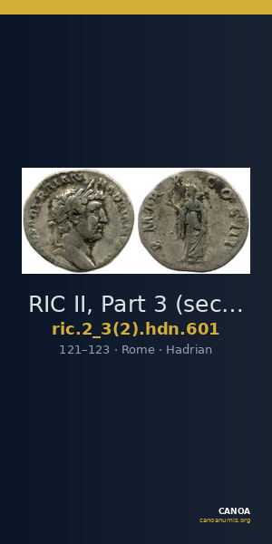 RIC II, Part 3 (second edition) Hadrian 601 — CANOA