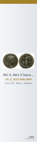 RIC II, Part 3 (second edition) Hadrian 609 — CANOA