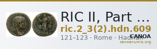 RIC II, Part 3 (second edition) Hadrian 609 — CANOA
