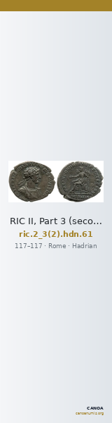 RIC II, Part 3 (second edition) Hadrian 61 — CANOA