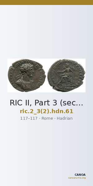 RIC II, Part 3 (second edition) Hadrian 61 — CANOA