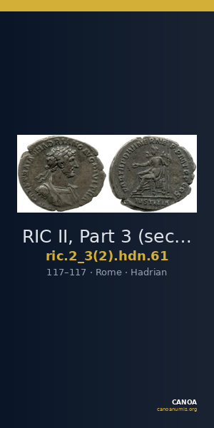 RIC II, Part 3 (second edition) Hadrian 61 — CANOA
