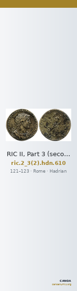RIC II, Part 3 (second edition) Hadrian 610 — CANOA
