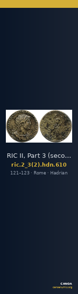 RIC II, Part 3 (second edition) Hadrian 610 — CANOA