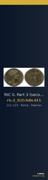 RIC II, Part 3 (second edition) Hadrian 611 — CANOA