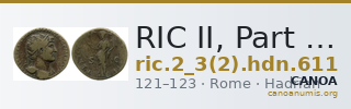 RIC II, Part 3 (second edition) Hadrian 611 — CANOA