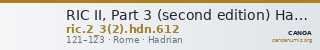 RIC II, Part 3 (second edition) Hadrian 612 — CANOA