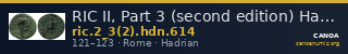 RIC II, Part 3 (second edition) Hadrian 614 — CANOA