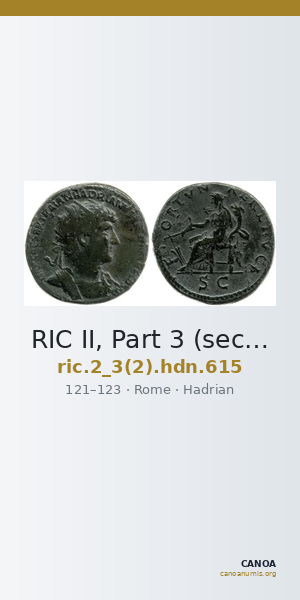 RIC II, Part 3 (second edition) Hadrian 615 — CANOA