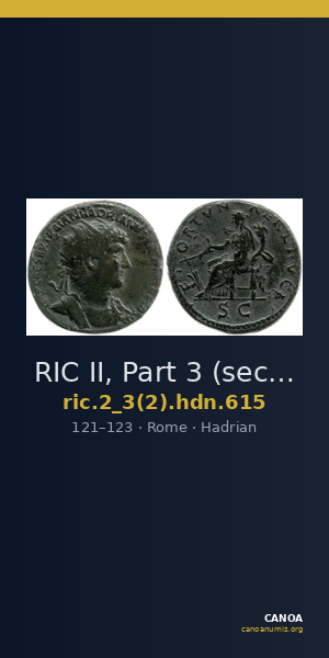 RIC II, Part 3 (second edition) Hadrian 615 — CANOA