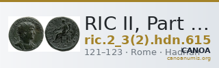 RIC II, Part 3 (second edition) Hadrian 615 — CANOA