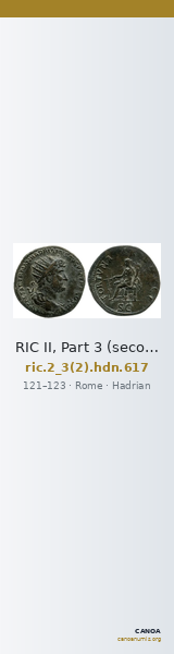 RIC II, Part 3 (second edition) Hadrian 617 — CANOA