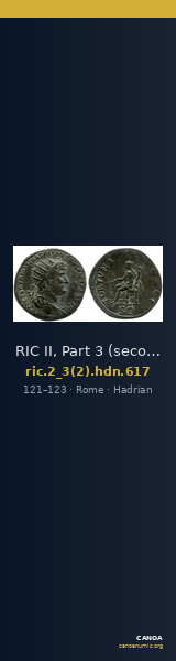 RIC II, Part 3 (second edition) Hadrian 617 — CANOA