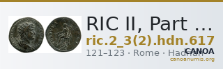 RIC II, Part 3 (second edition) Hadrian 617 — CANOA