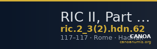 RIC II, Part 3 (second edition) Hadrian 62 — CANOA