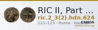 RIC II, Part 3 (second edition) Hadrian 624 — CANOA