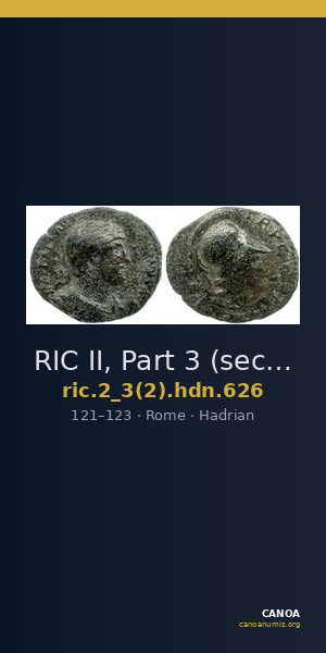 RIC II, Part 3 (second edition) Hadrian 626 — CANOA