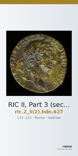 RIC II, Part 3 (second edition) Hadrian 627 — CANOA
