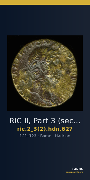 RIC II, Part 3 (second edition) Hadrian 627 — CANOA