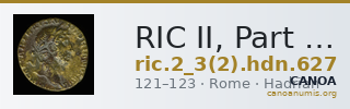RIC II, Part 3 (second edition) Hadrian 627 — CANOA