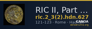 RIC II, Part 3 (second edition) Hadrian 627 — CANOA