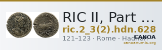RIC II, Part 3 (second edition) Hadrian 628 — CANOA