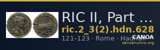 RIC II, Part 3 (second edition) Hadrian 628 — CANOA