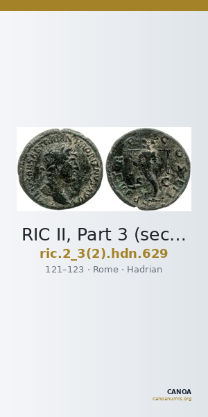 RIC II, Part 3 (second edition) Hadrian 629 — CANOA